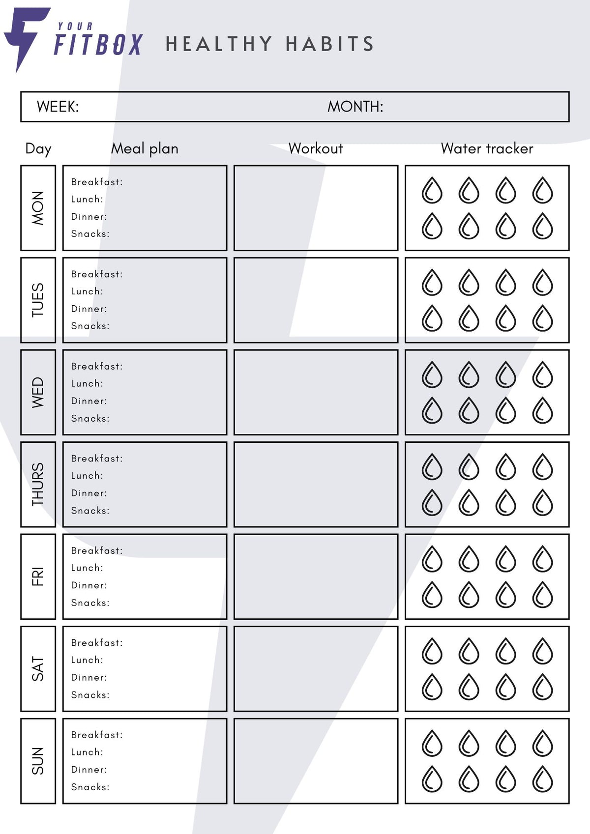 Your Fitbox Healthy Habit Tracker